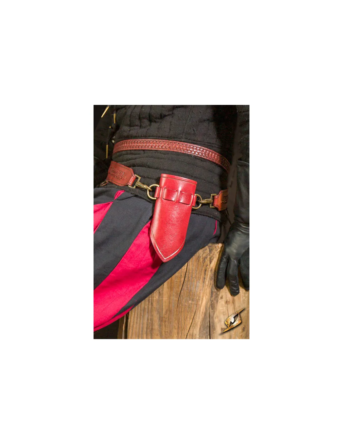 TAHALí CON ANILLAS PARA ESPADAS SIN FILO  ROJO