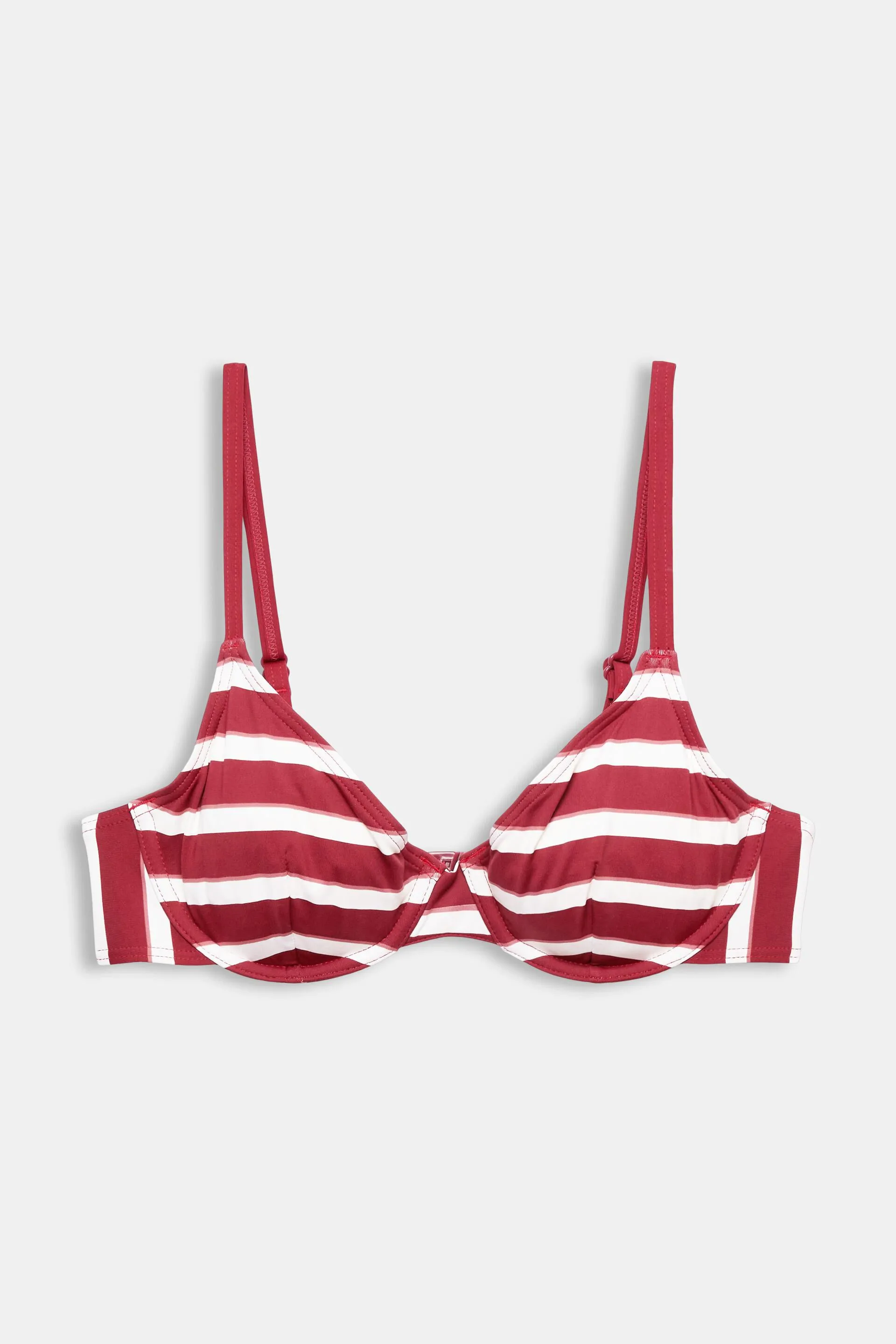 Top de bikini con aros a rayas