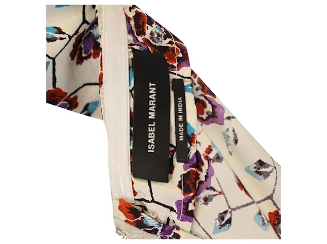 Top de un hombro Rowina en seda estampada floral de Isabel Marant 