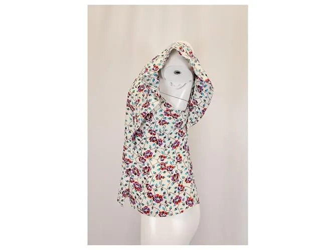 Top de un hombro Rowina en seda estampada floral de Isabel Marant 