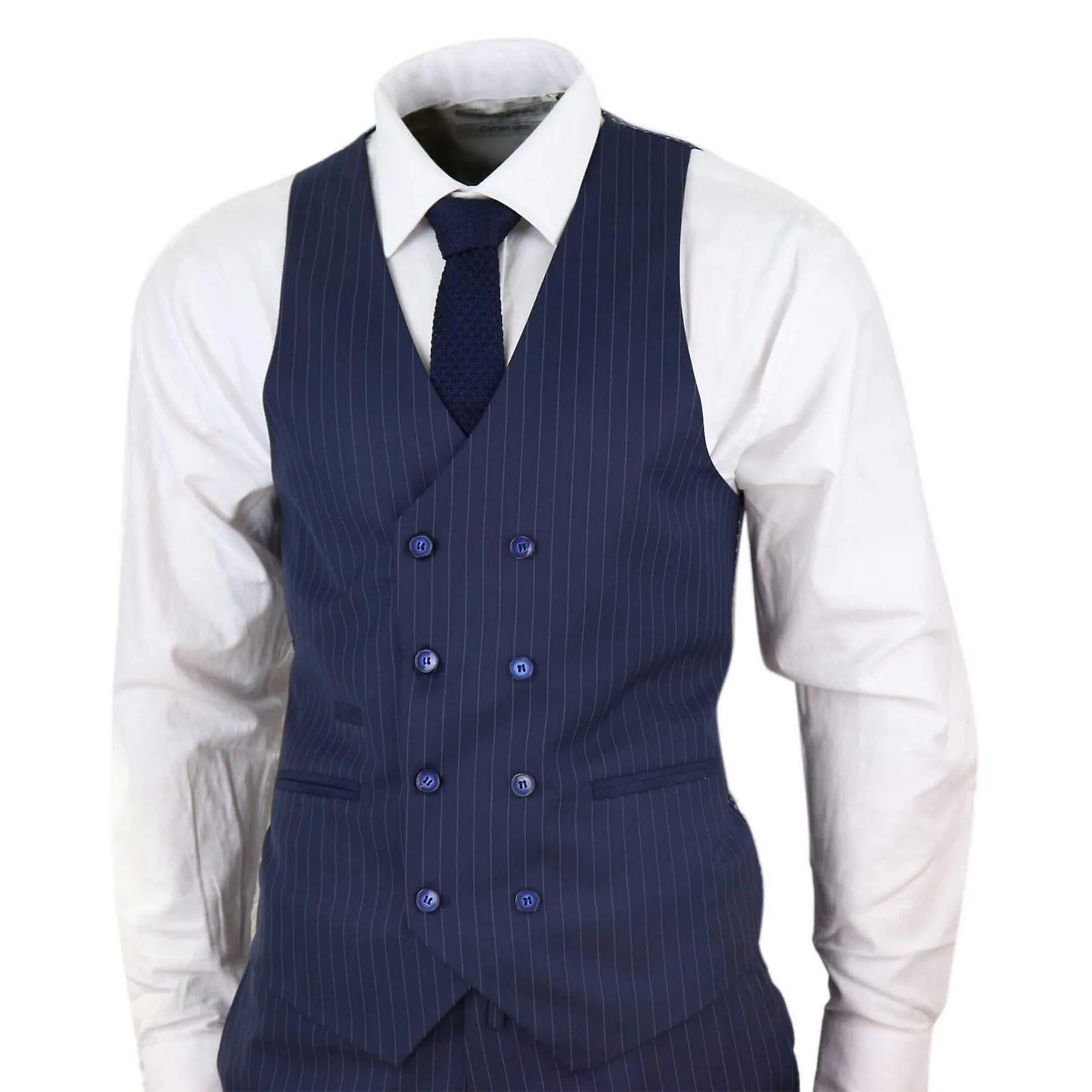 Traje de 3 piezas para hombres Gatsby 1920s Gangster Pinstripe Ajuste a medida