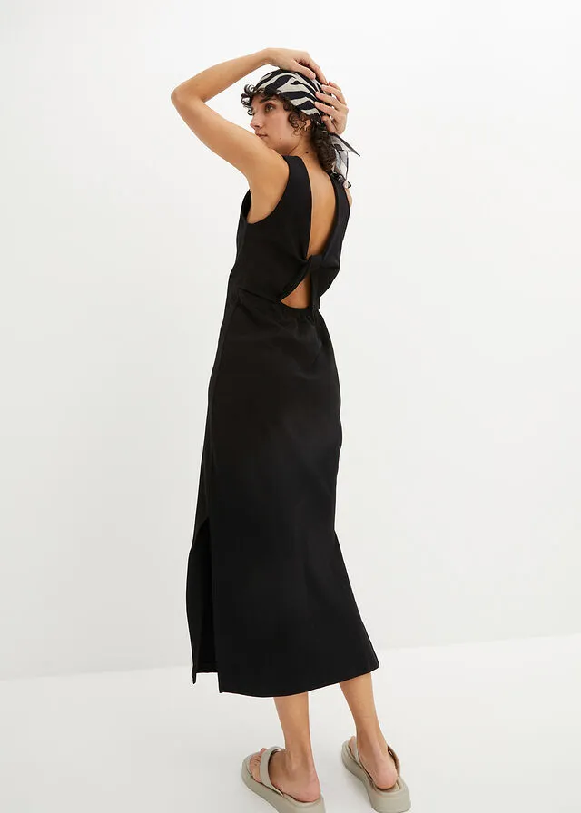 Vestido camisero con detalle en la espalda Negro