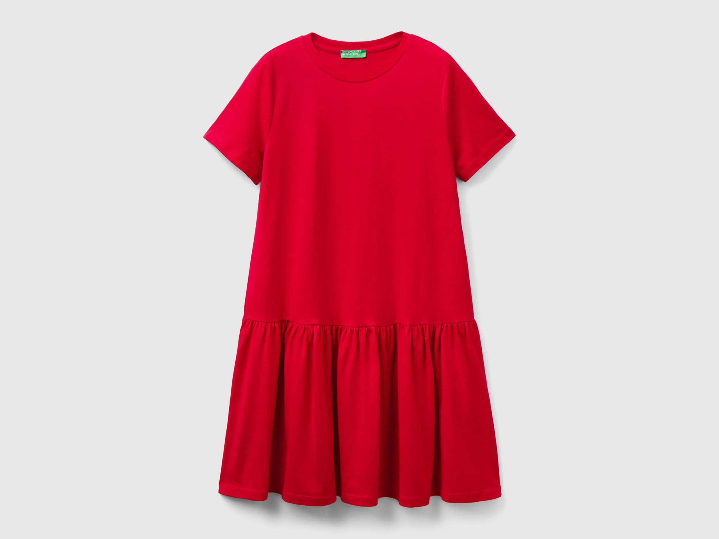 Vestido corto de algodón de fibra larga