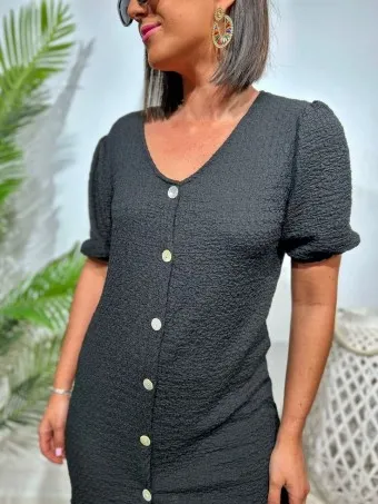 Vestido Estructura WAFFOLD Negro