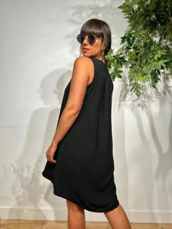 VESTIDO MAXIBOTóN TAKARA NEGRO
