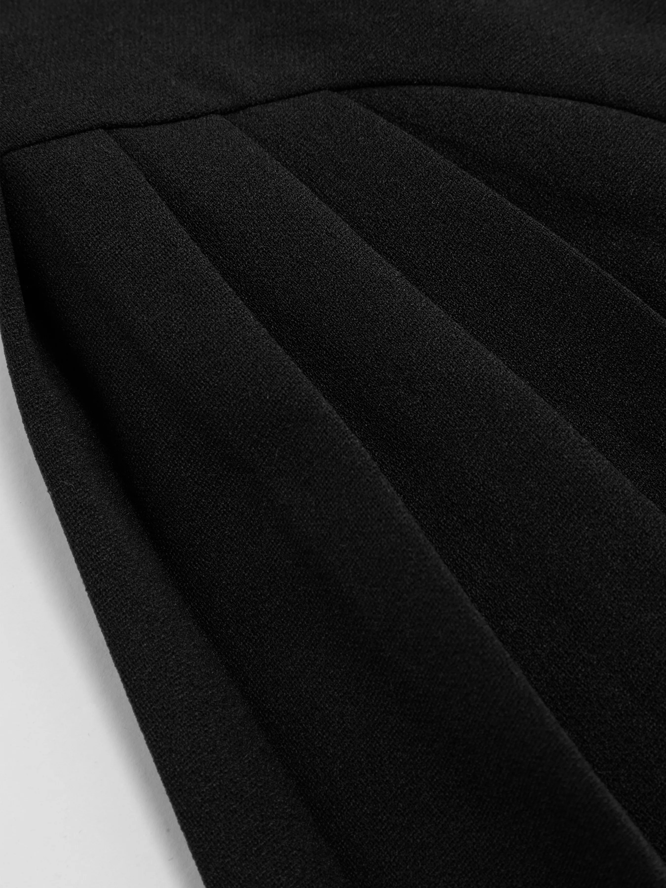 Vestido Midi Tejido de Cuello Cuadrado Unicolor con Volantes Curvy