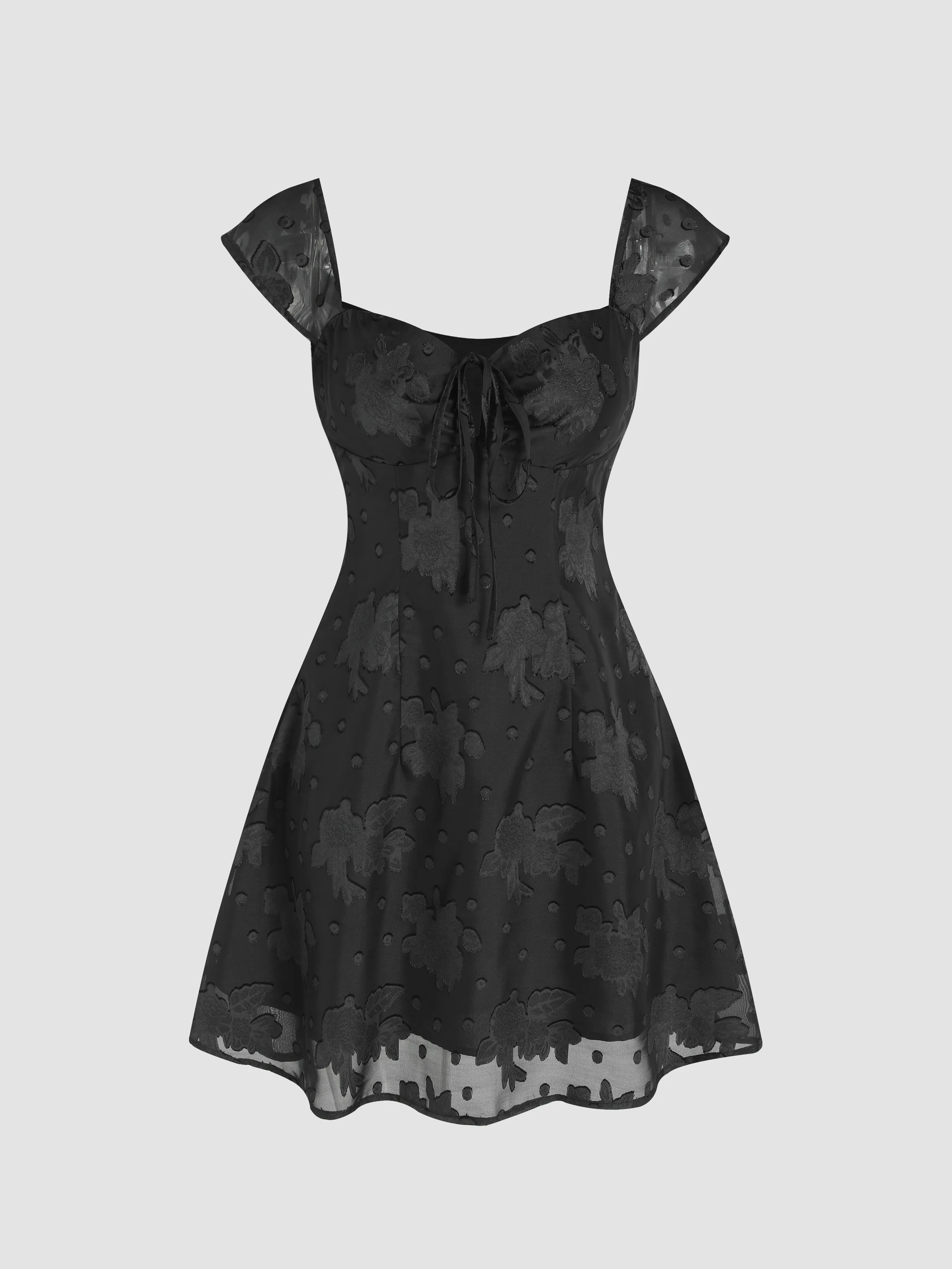 Vestido Mini Jacquard Floral
