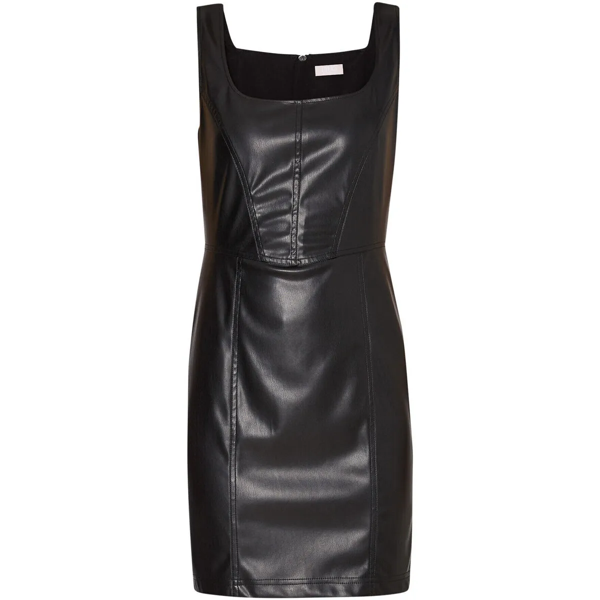 Vestido negro de tejido revestido
