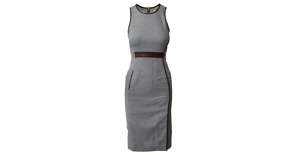 Vestido Tubo Altuzarra Sin Mangas en Viscosa Gris 