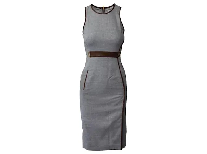 Vestido Tubo Altuzarra Sin Mangas en Viscosa Gris 