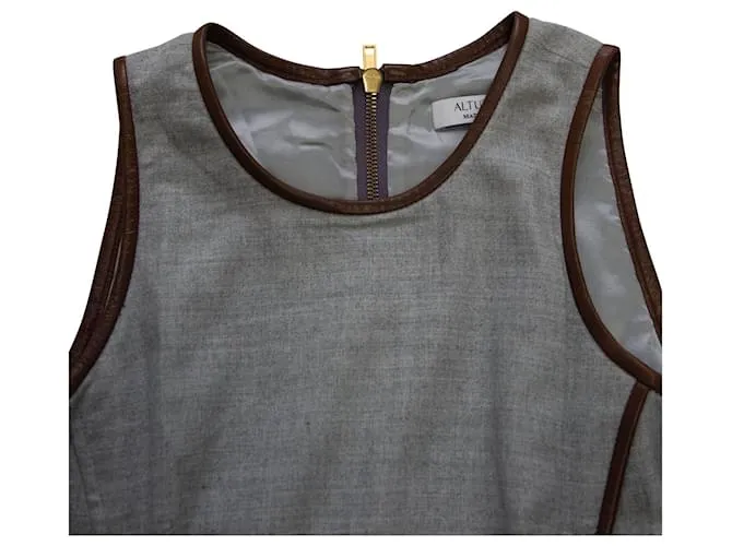 Vestido Tubo Altuzarra Sin Mangas en Viscosa Gris 