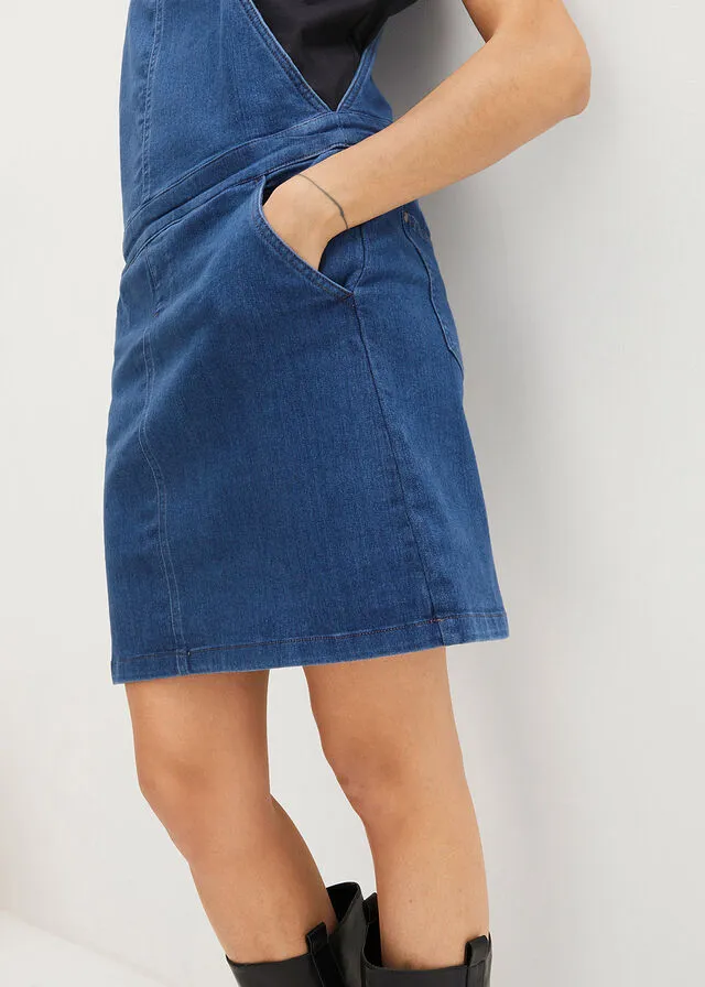 Vestido vaquero estilo peto, muy suave Azul