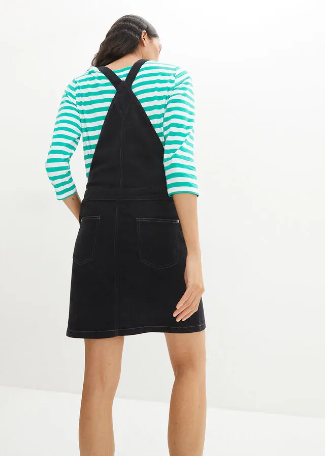 Vestido vaquero estilo peto, muy suave Negro