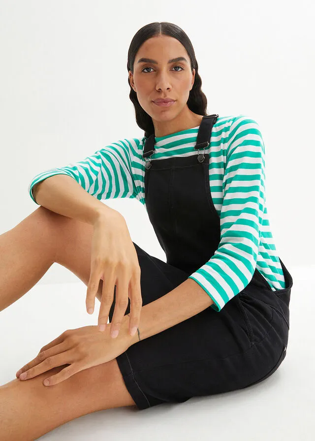 Vestido vaquero estilo peto, muy suave Negro