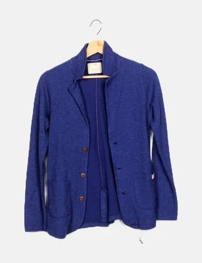 Zara Blazer azul estilo punto
